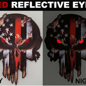3x Thin Red Line Skull USA American Flag Window Sticker Vinyl Decal Car Truck 