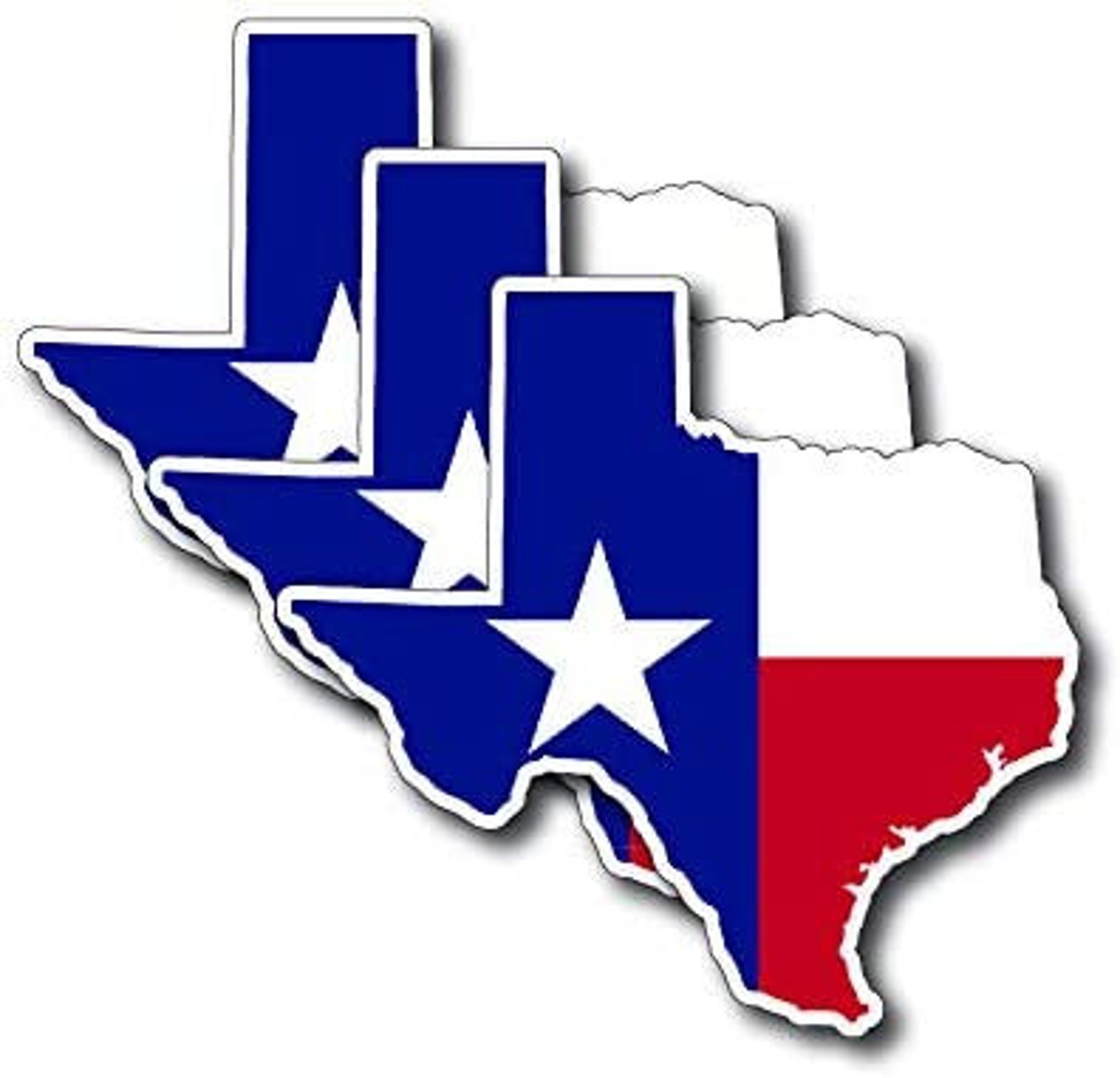 3 Pack Texas Shaped Lone Star State Flag Vinyl Decal Stickers | Etsy