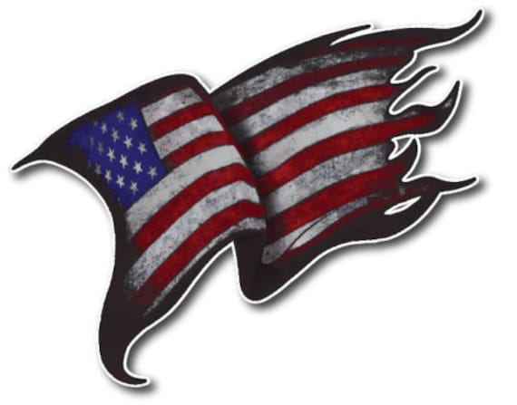 Electrician Decal American US USA Waving Flag Vinyl Hard Hart Sticker Decal