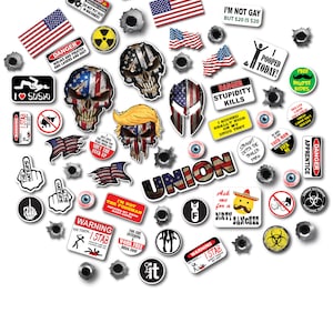 62 Funny Hard Hat Helmet Sticker Combo Value Pack Decal Union Edition Construction Welder Worker Labor Workplace Safety Toolbox Electrician