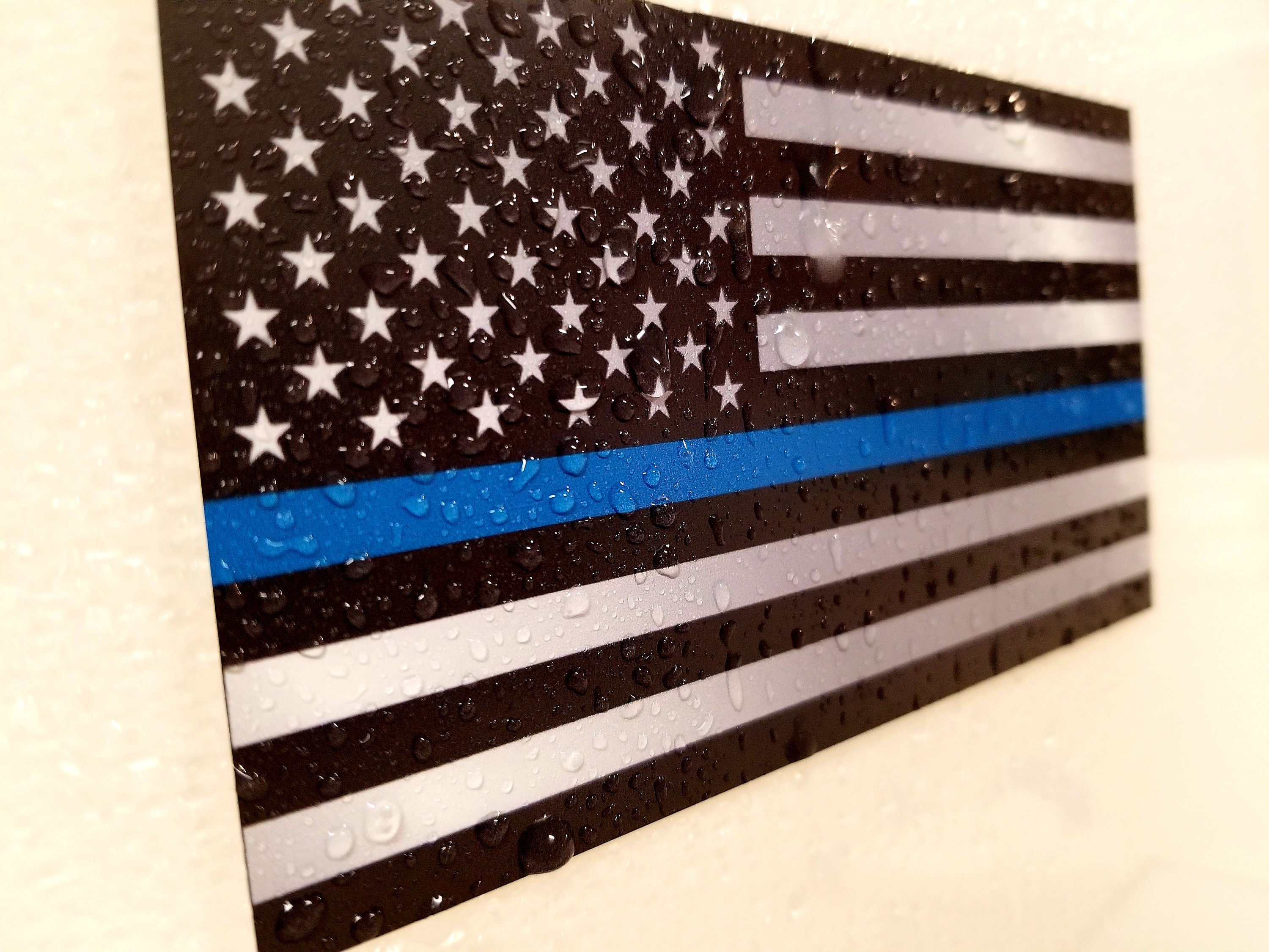 Aazon.co: Aluinu Thin Blue Line Decal Blue Lives Atter Sticker Eble | In Support Of - Foto 9