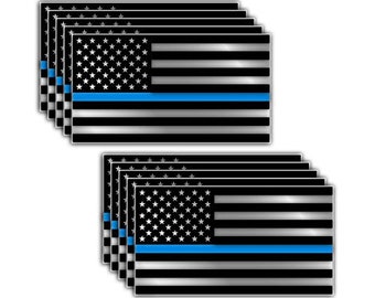 Thin Blue Line American Flag Stickers Blue Lives Matter Decals Police Law Enforcement Cops Car Truck Vinyl 10 Pack