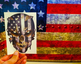 Punisher Skull Decal Reflective Eyes Sticker Car Truck Jeep Army Military Sniper