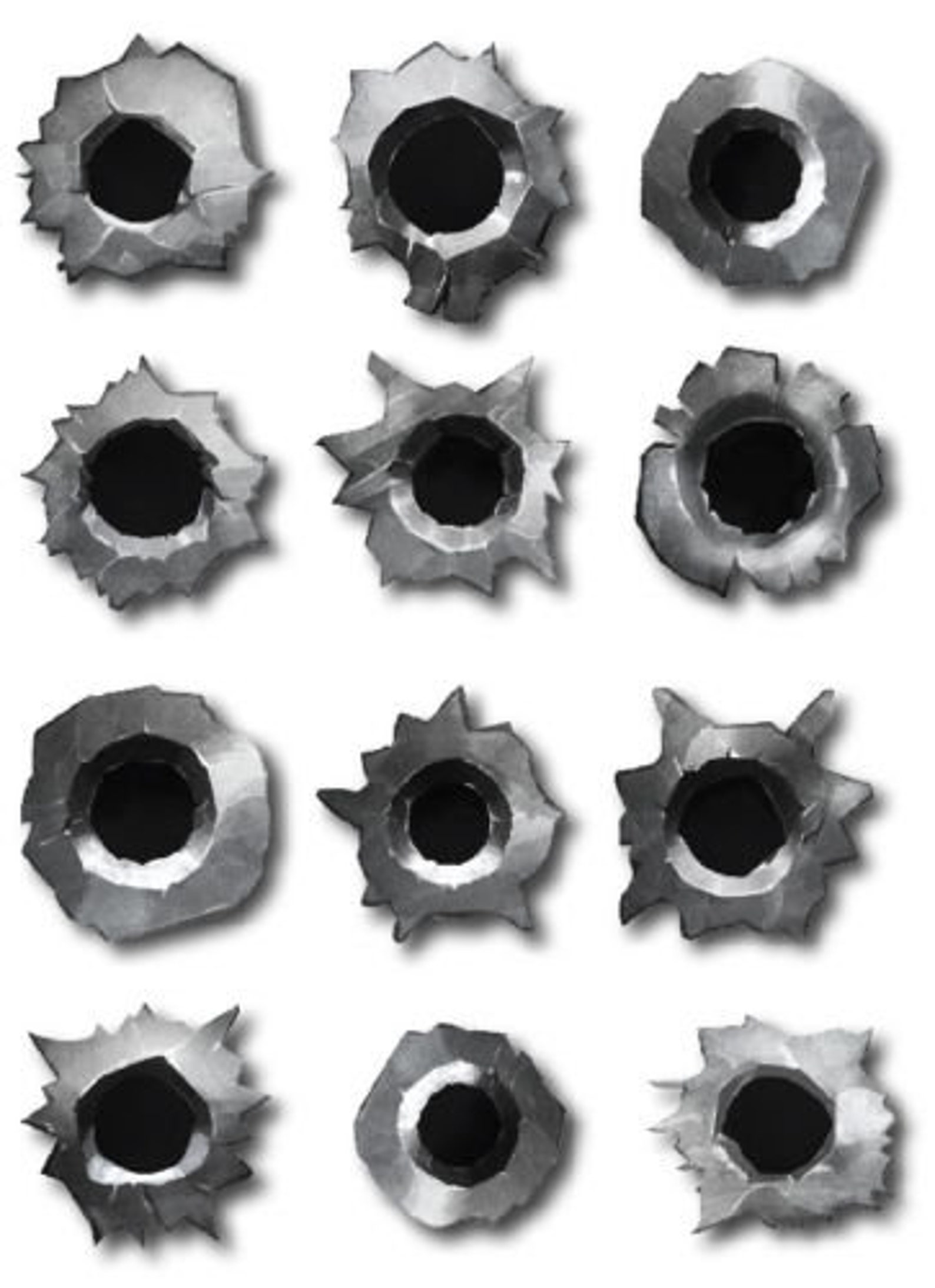 12pk 3M Bullet Hole Realistic Metal Sticker Combo Value Pack Etsy