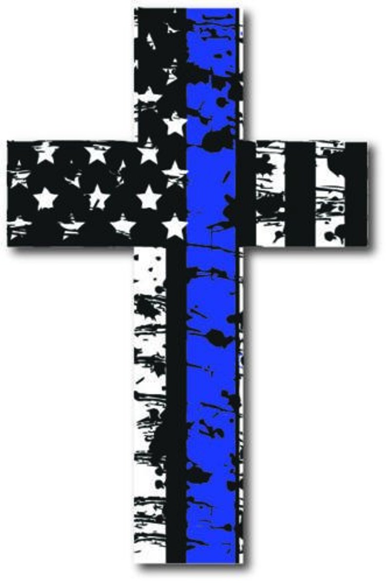 Thin Blue Line Cross Decal Sticker Car Truck Police Officer - Etsy