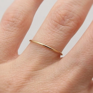 Dainty Gold Stacking Ring in Real Gold Filled, Thin Band