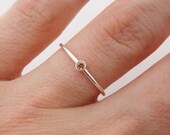 Dainty November Birthstone Ring, Sterling Silver Citrine Birthstone Ring, Minimalist Stackable Ring - Birthday Gift