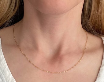 Dainty Gold Filled Necklace: Sparkly Blank Chain