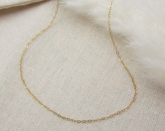 Dainty Gold Chain Choker, Plain Gold Filled Necklace
