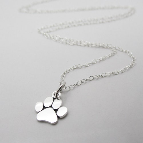 Dog Paw Necklace Pet Paw Print Pendant Sterling Silver - Etsy