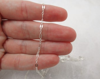 Dainty Sparkle Chain Necklace, 925 Sterling Silver Lace Sequin Choker