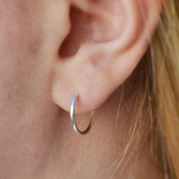 Sterling Silver Small Hoop Earrings, Endless Tiny Hoops Minimalist, Half Inch
