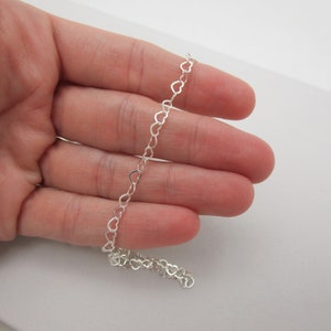 Sterling Silver Heart Chain Necklace, Valentines Day Gift for Her - Etsy