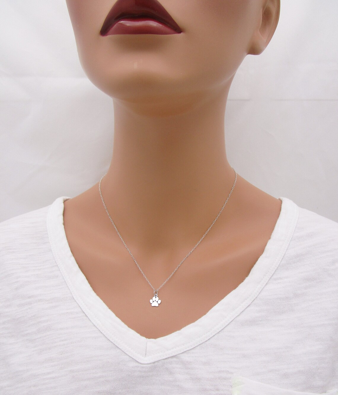 Sterling Silver Paw Print Necklace, Pet Memorial Jewelry - Etsy