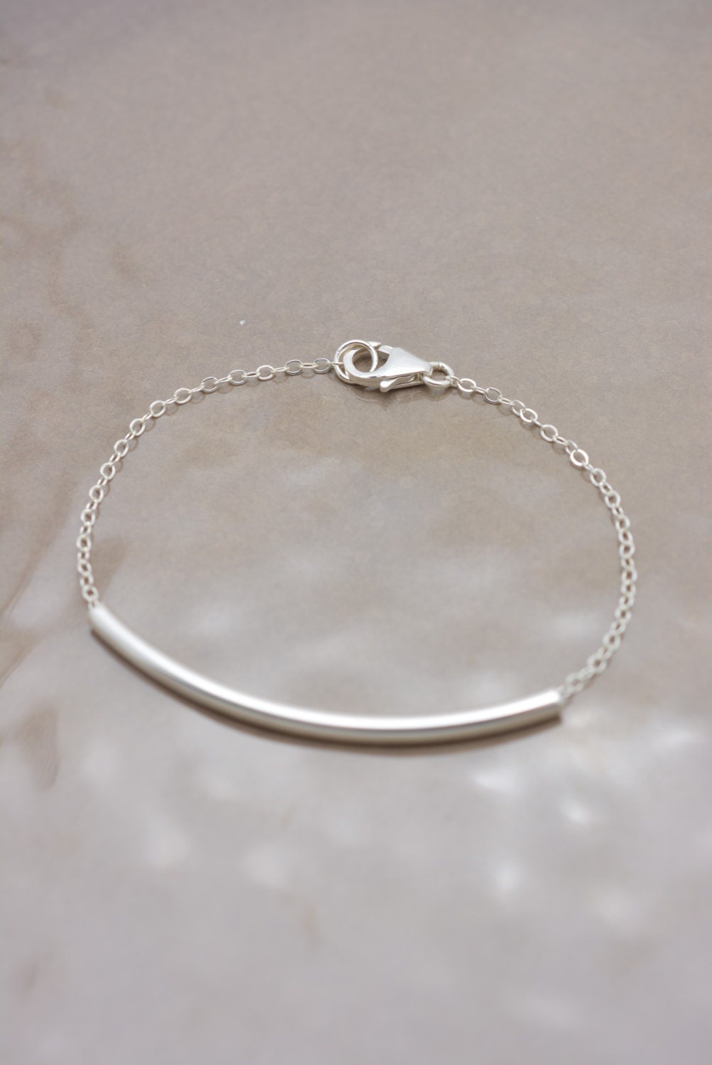 Sterling Silver Tube Bracelet, Curved Tube Layering Bracelet, Real Sterling  Silver Chain, Gift for Her 0369 - Etsy