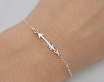 Sterling Silver Arrow Bracelet: Valentines Day Jewelry