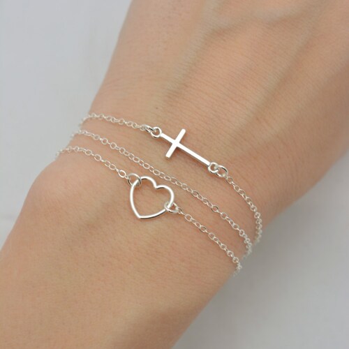 Absolute Jewellery Heart & Cross Bracelet HCB302 main image 1