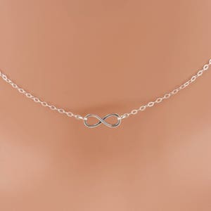 Sterling Silver Infinity Necklace, Tiny Infinity Charm Best Friend Gift, Pretty Summer Necklace