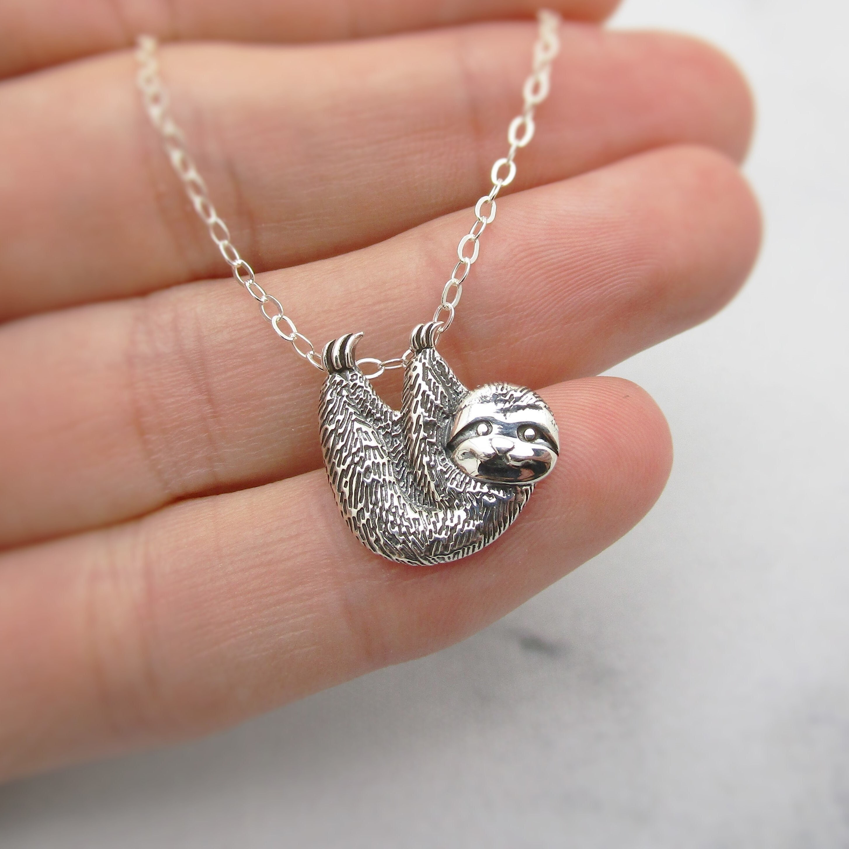 Etsy sloth necklace clearance