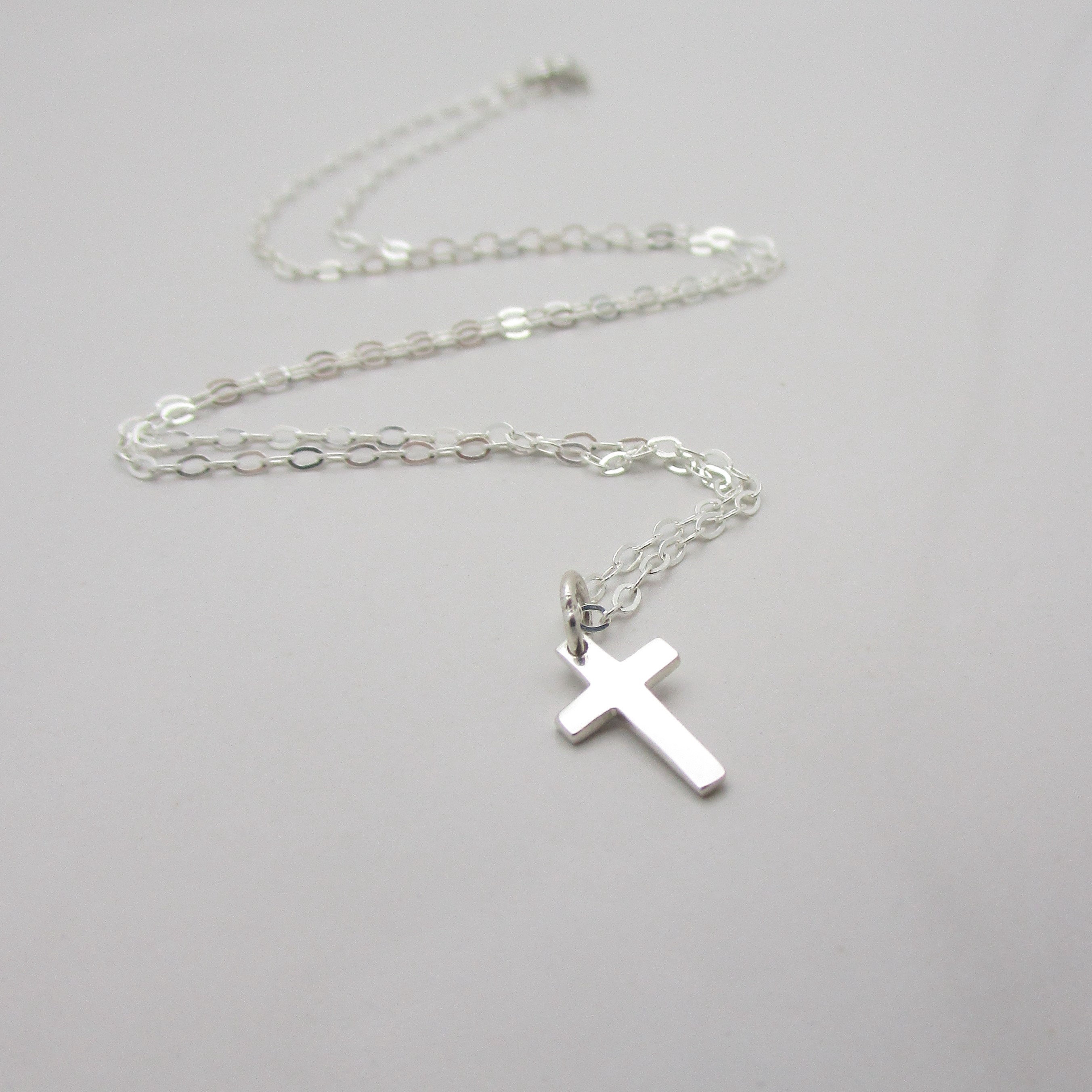 Sterling Silver Child's Cross Necklace Tiny Cross Girls Etsy