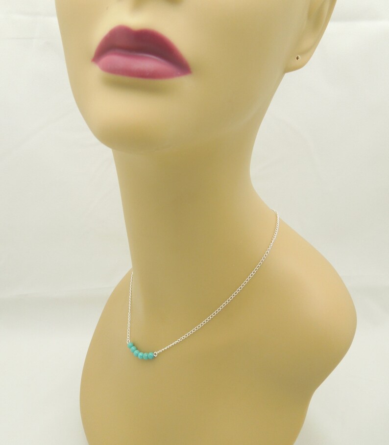 Minimalist Turquoise Bead Necklace Gift for Her 0193