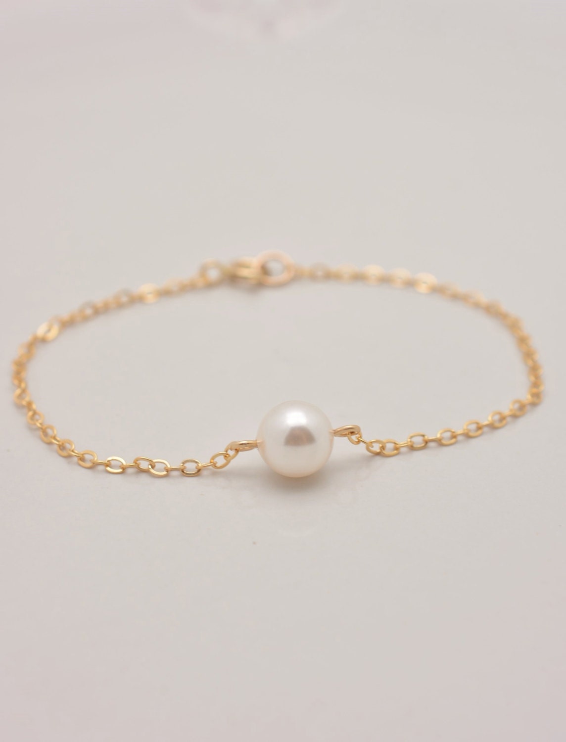 Gold Pearl Bracelet Pearl Gold Bracelet Floating Pearl - Etsy