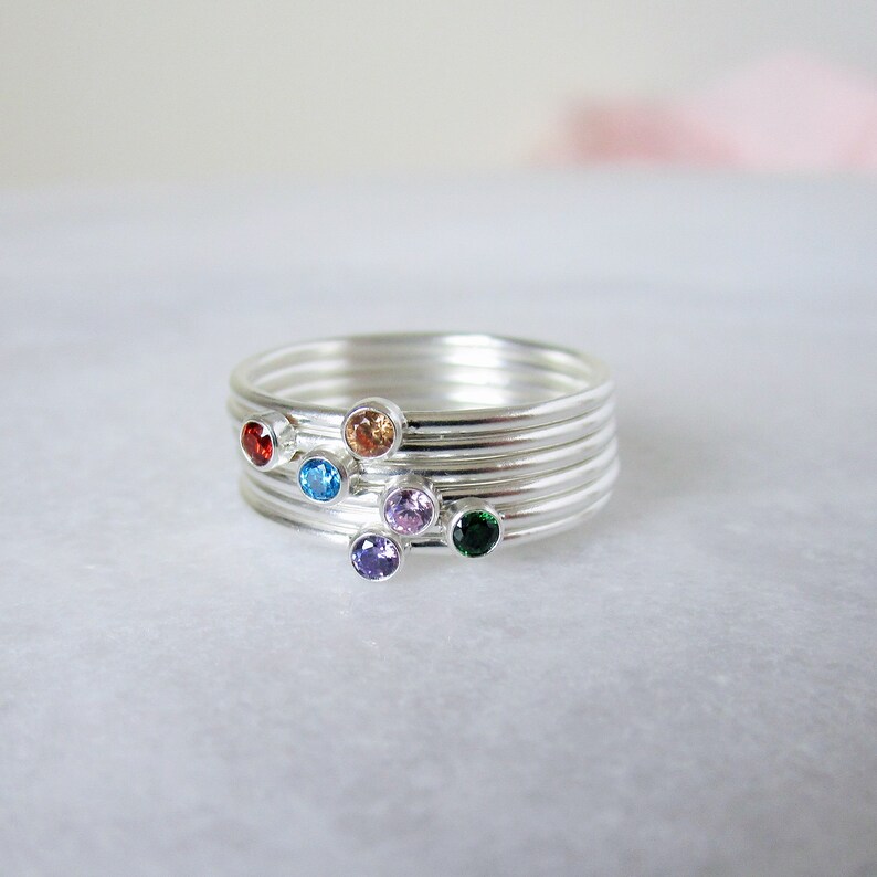 Dainty November Birthstone Ring Sterling Silver Citrine Etsy