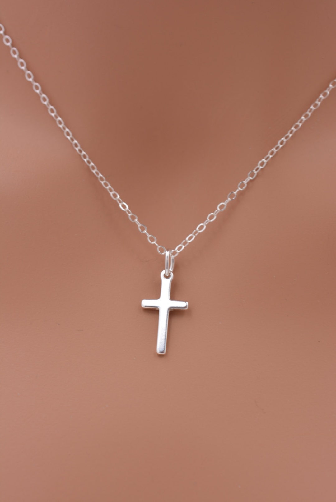 Child's Cross Necklace, Tiny Cross Necklace, Sterling Silver Girls