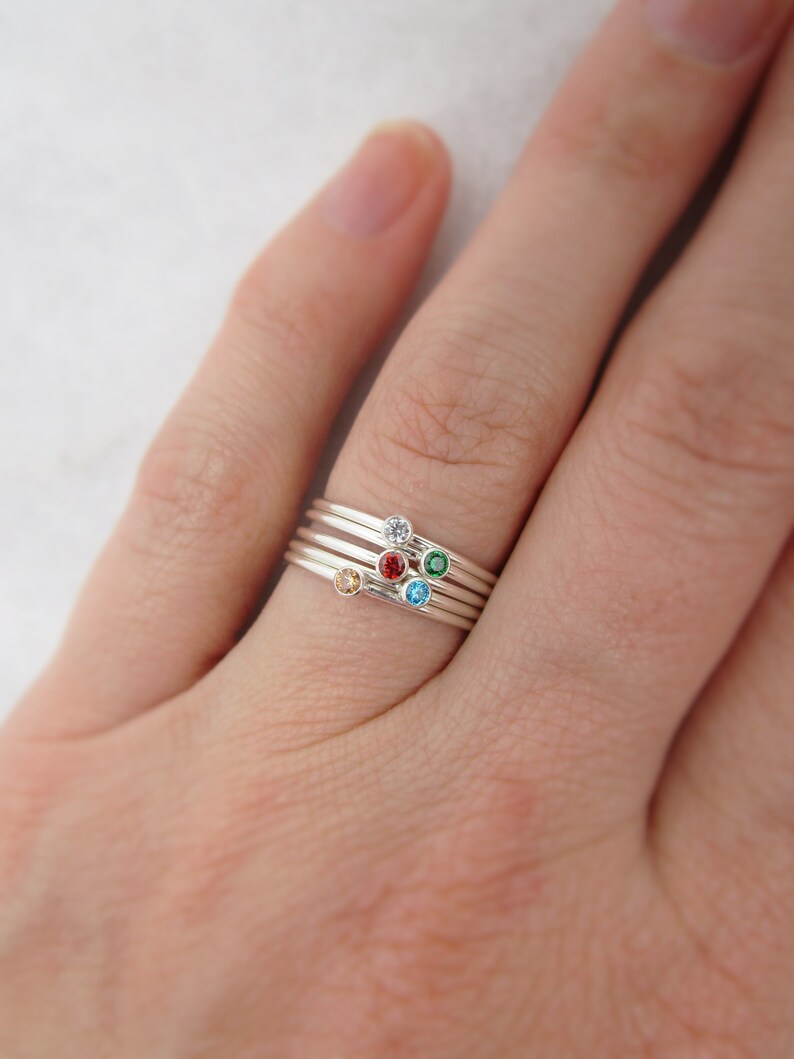 Dainty November Birthstone Ring Sterling Silver Citrine Etsy