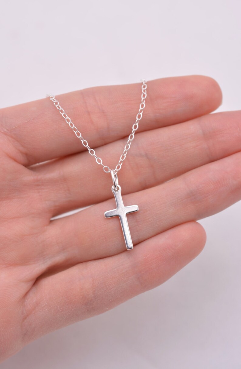 Child's Cross Necklace Tiny Cross Necklace Sterling Etsy