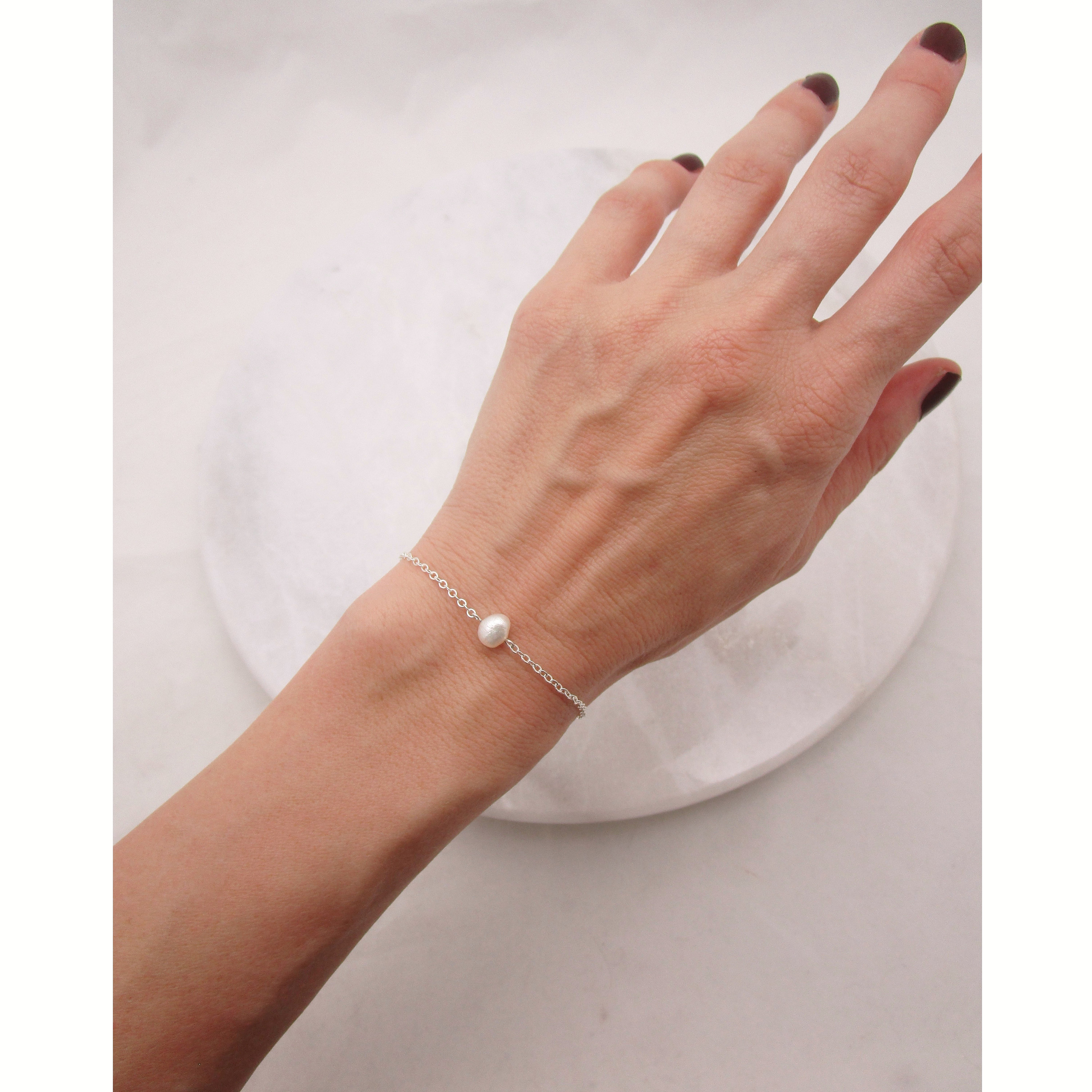 Baroque Pearl Bracelet, 925 Sterling Silver and Real