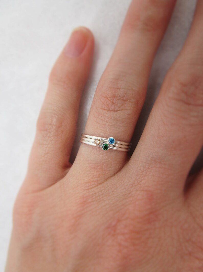 Dainty November Birthstone Ring Sterling Silver Citrine Etsy