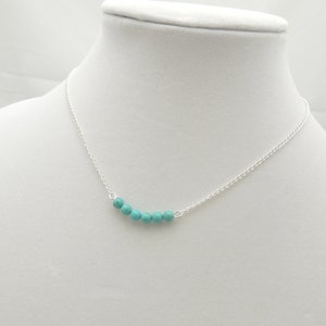 Minimalist Turquoise Bead Necklace - Gift for Her 0193
