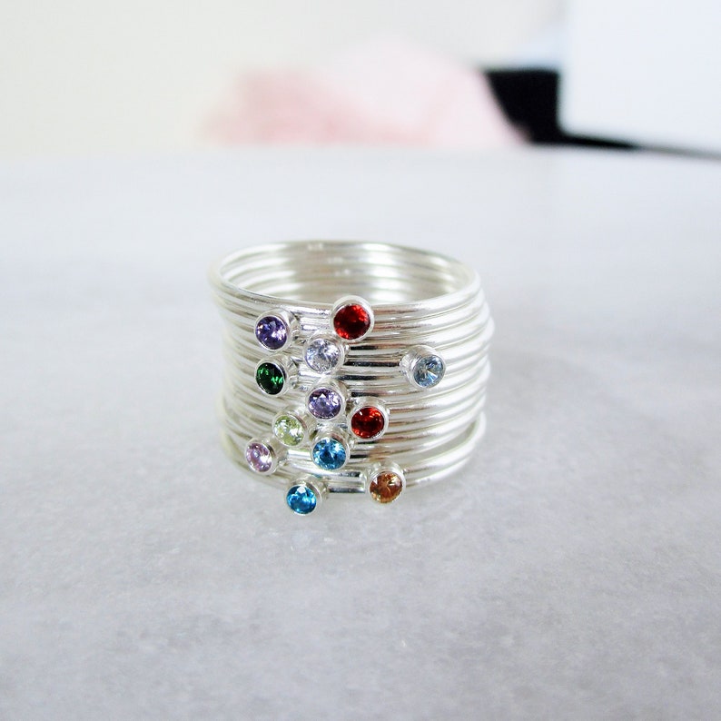 Dainty November Birthstone Ring Sterling Silver Citrine Etsy