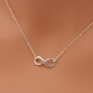 Sterling Silver Infinity Necklace, Mini Charm Real Silver, Pretty Summer Infinity 0315