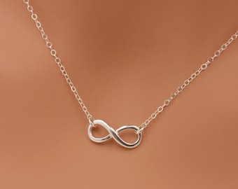 Sterling Silver Infinity Charm Necklace, Pretty Summer Jewelry