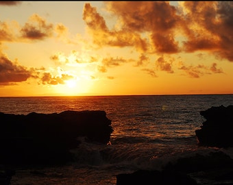 8x10 Digital Photo Enlargement of a Sunrise on Oahu, Hawaii