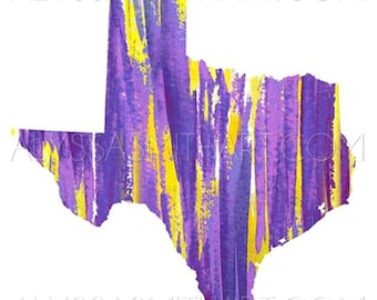 Texas Print - Purple and Gold