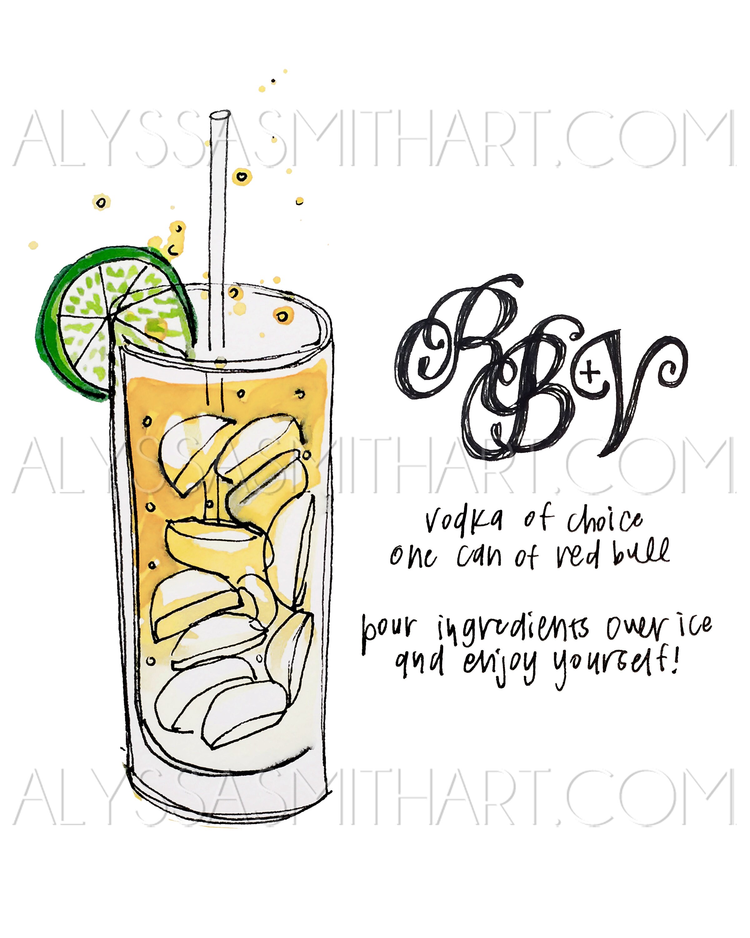 Redbull Vodka Drink Print Etsy Ireland