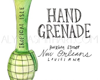 Hand Grenade Drink Print