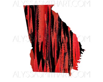 Georgia Print - Red and Black