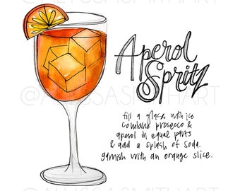 Aperol Spritz Drink Print