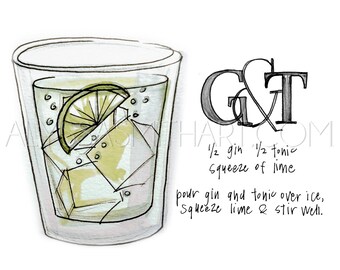 Gin & Tonic Drink  Print