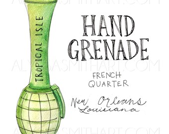 Hand Grenade Drink Print