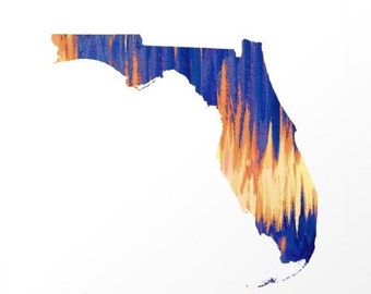 Florida Print - Orange and Blue