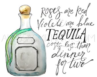 Tequila Poem Drink Print