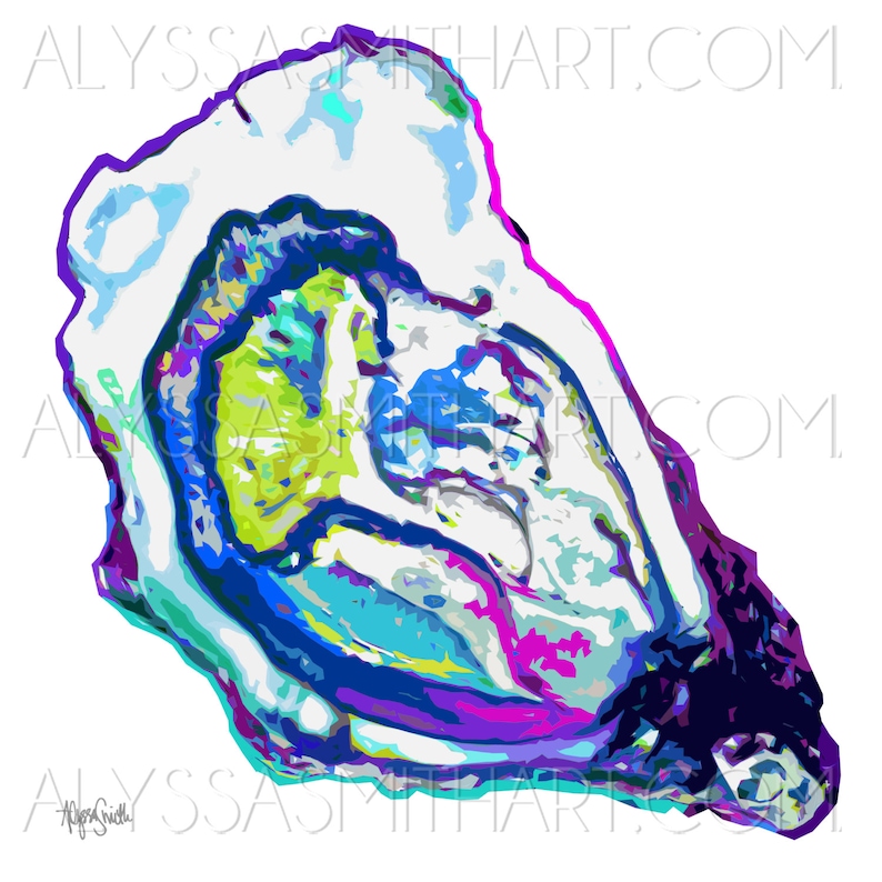 Cool Tone Oyster Print