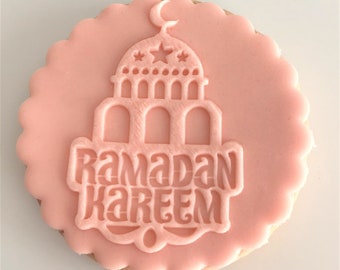 Ramadan Kareem Embosser. Religious Blessing Mosque Stamp.  Icing Fondant Decoration for Cookies and Cupcakes.