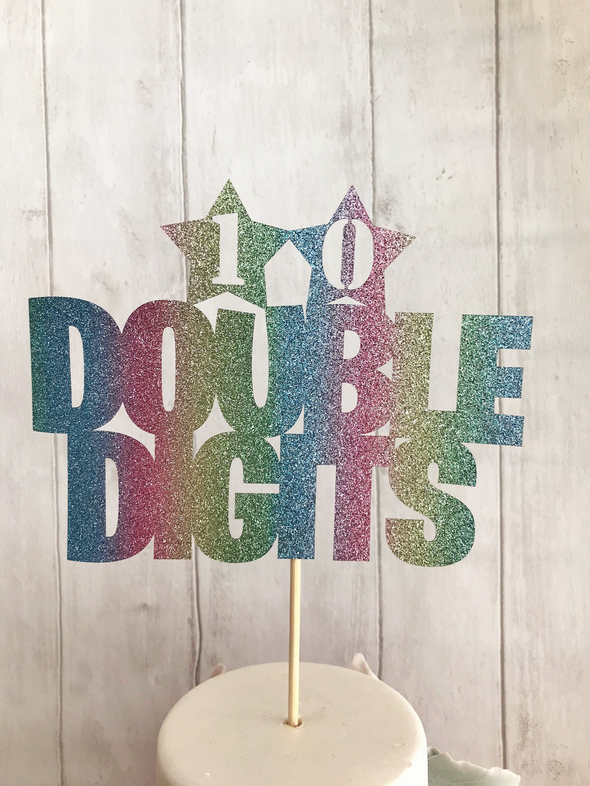 Double Digits Cake Topper. Tenth Birthday Party Decoration. 10 Etsy UK