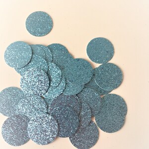 Glitter Confetti Circles. Birthday Table Scatter Decor. Pale Blue